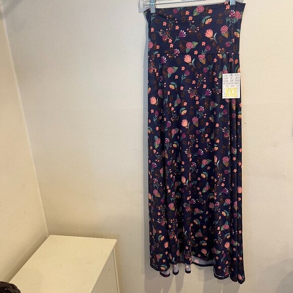 LuLaRoe Dresses & Skirts - LULAROE Women's Navy Blue Floral Print Maxi Skirt Size XXS NEW